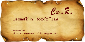 Csomán Rozália névjegykártya
